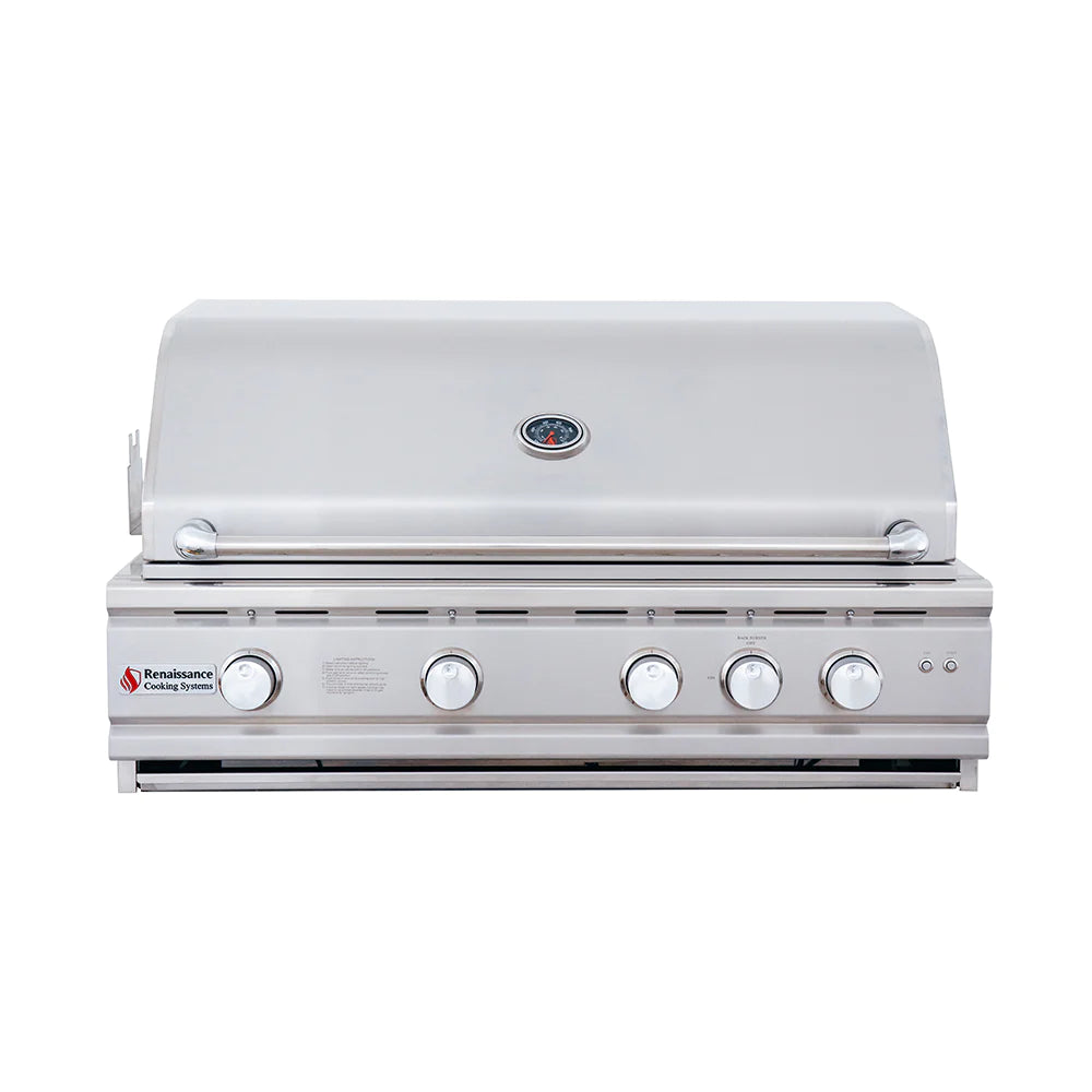 RCS 38&quot; Cutlass Pro Built-In Gas Grill With Rear Burner And Blue LED