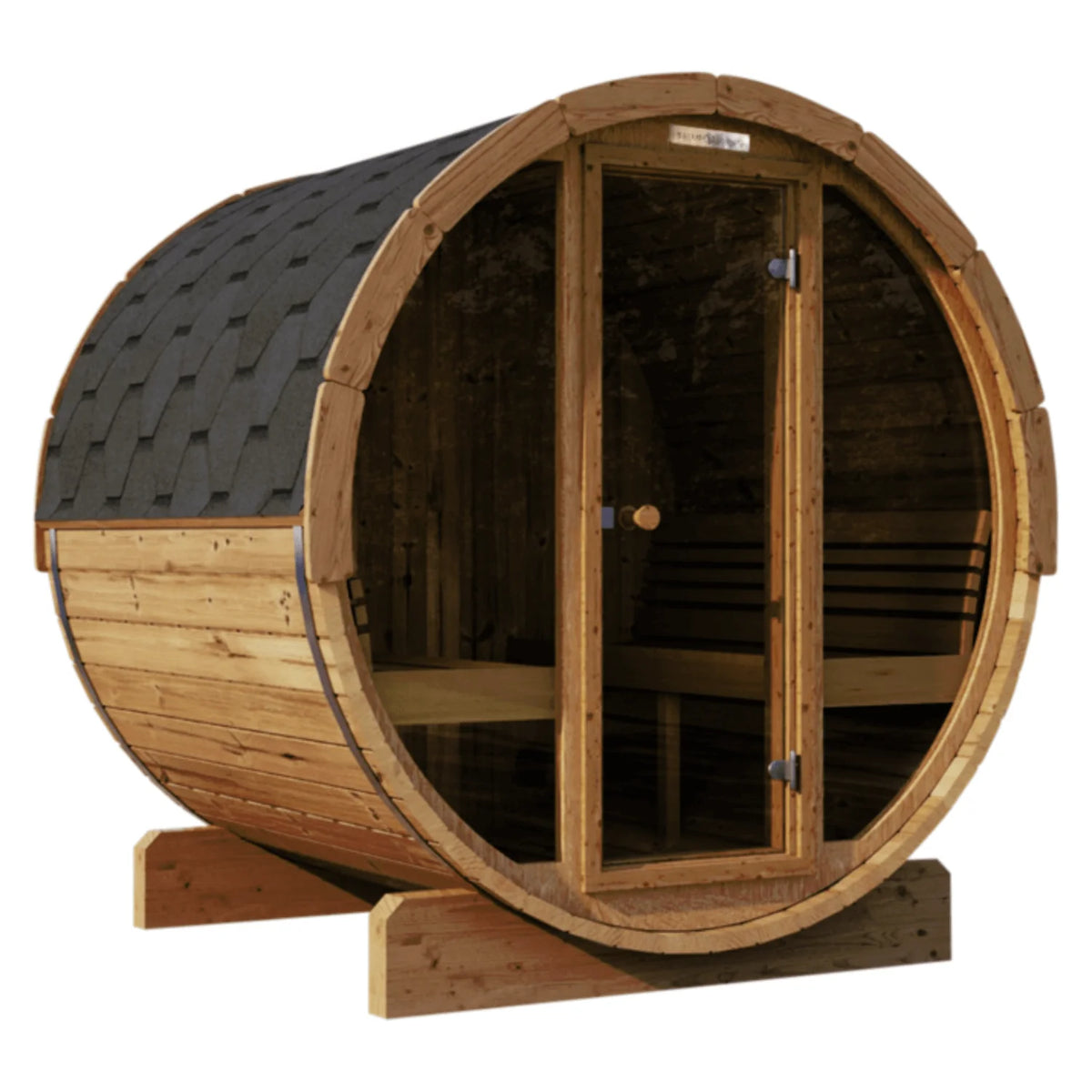 SaunaLife Ergo-Series Model E7G 4-Person Sauna Barrel With Glass Front
