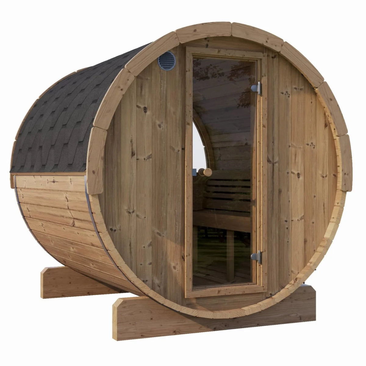 SaunaLife Ergo-Series Model E6W 3-Person Sauna Barrel With Rear Window