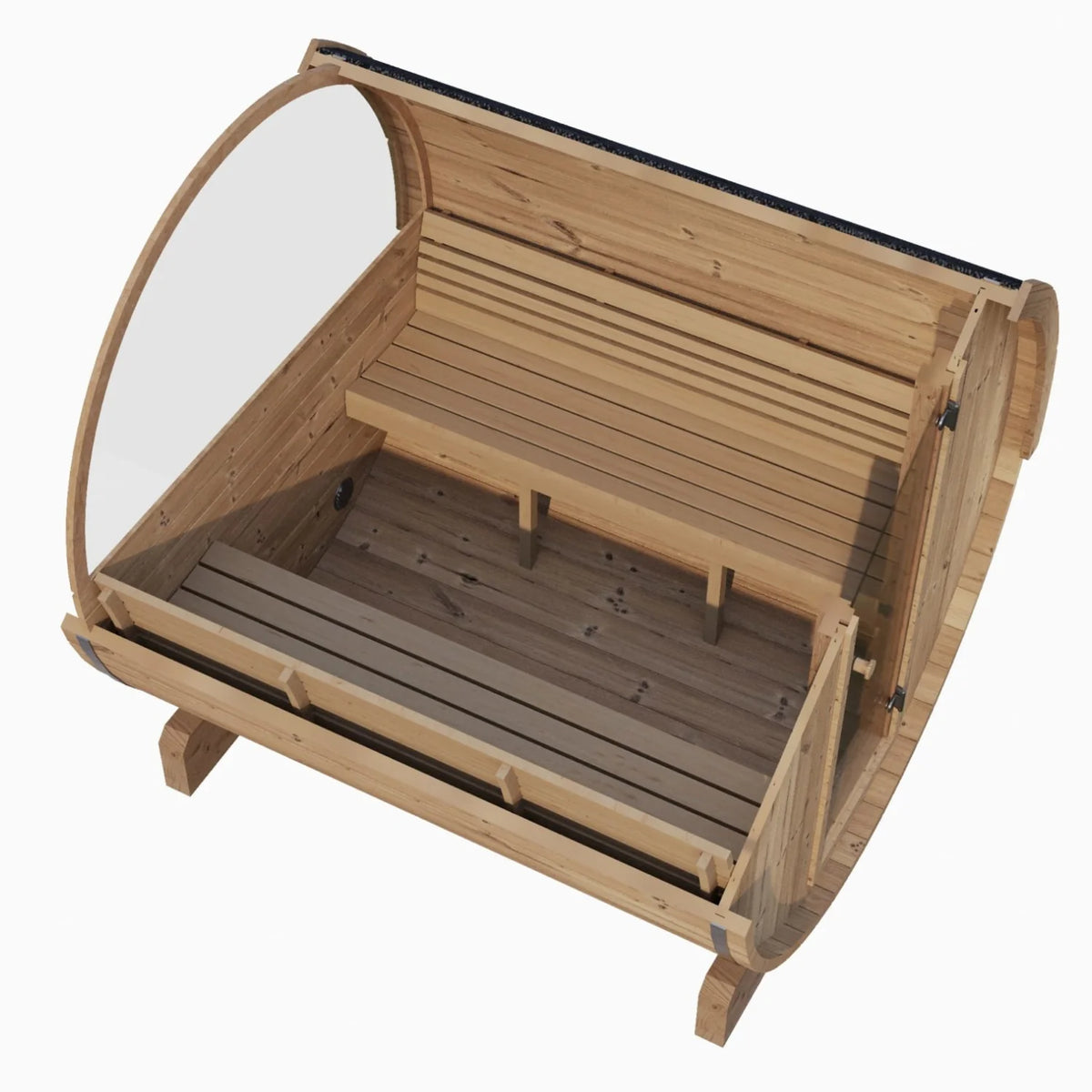 SaunaLife Ergo-Series Model E7W 4-Person Sauna Barrel With Rear Window