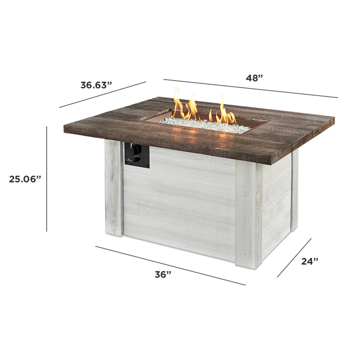 Outdoor GreatRoom Company Alcott Rectangular Gas Fire Pit Table