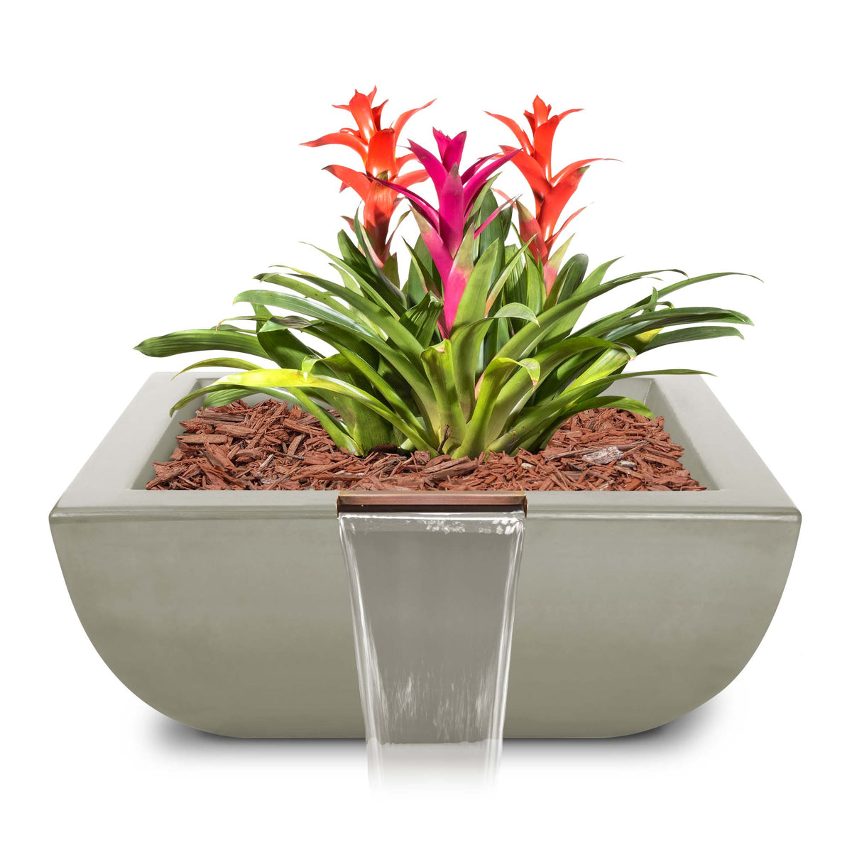 The Outdoor Plus Square Avalon Planter &amp; Water Bowl - GFRC Concrete