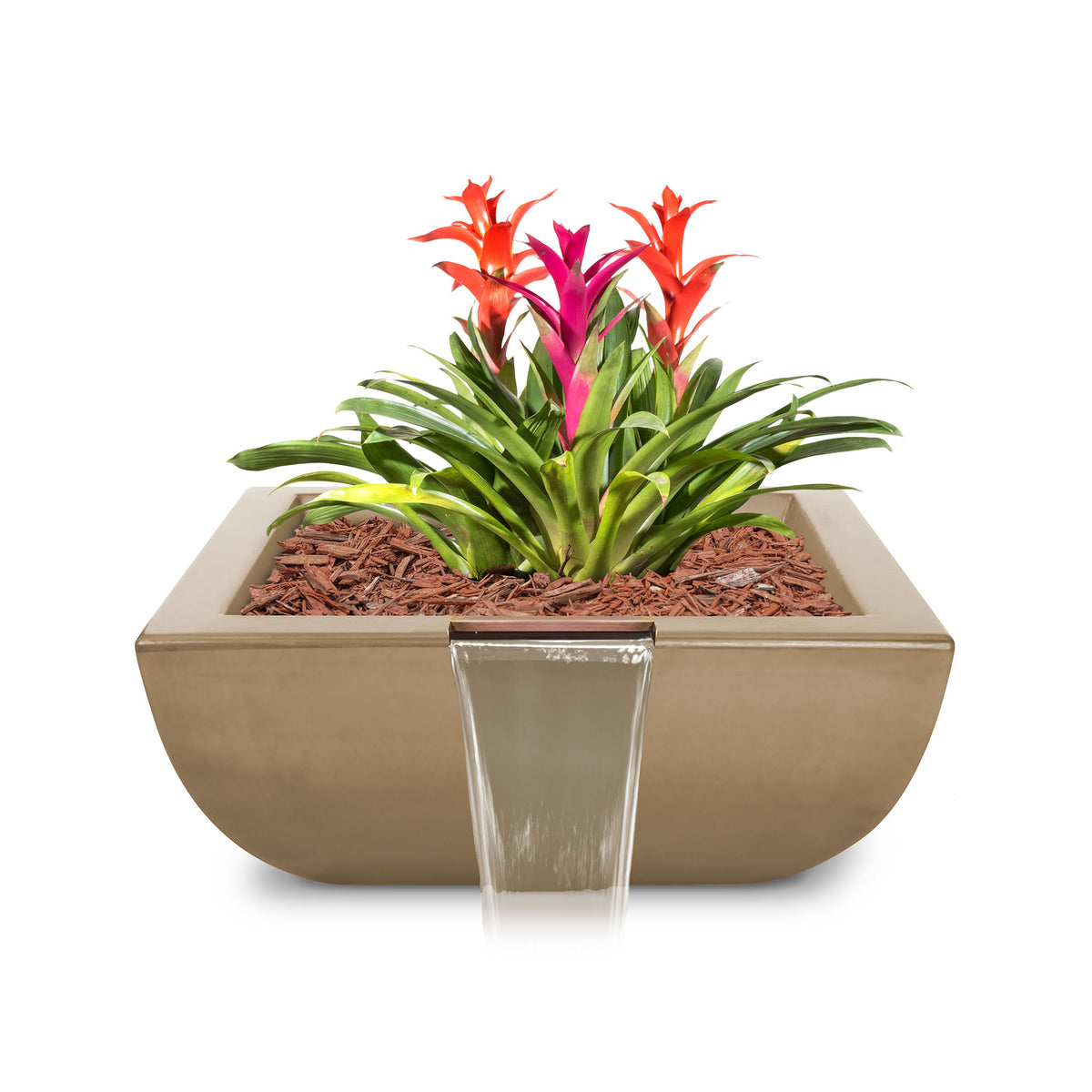 The Outdoor Plus Square Avalon Planter &amp; Water Bowl - GFRC Concrete