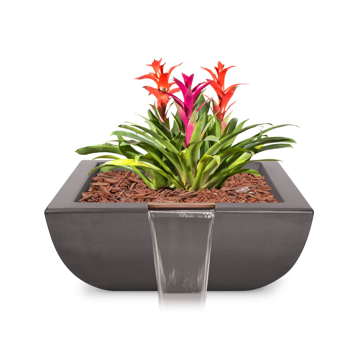 The Outdoor Plus Square Avalon Planter &amp; Water Bowl - GFRC Concrete