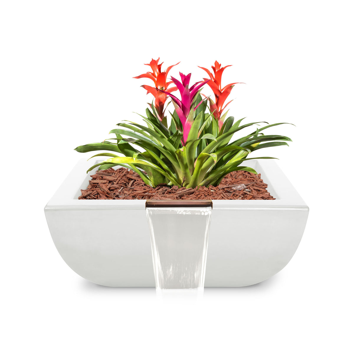 The Outdoor Plus Square Avalon Planter &amp; Water Bowl - GFRC Concrete