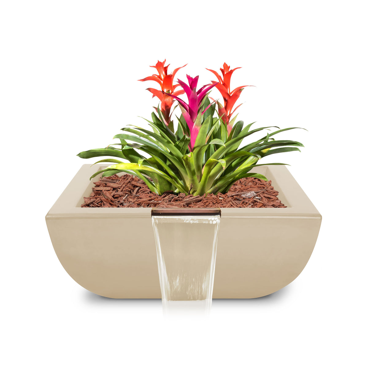 The Outdoor Plus Square Avalon Planter &amp; Water Bowl - GFRC Concrete