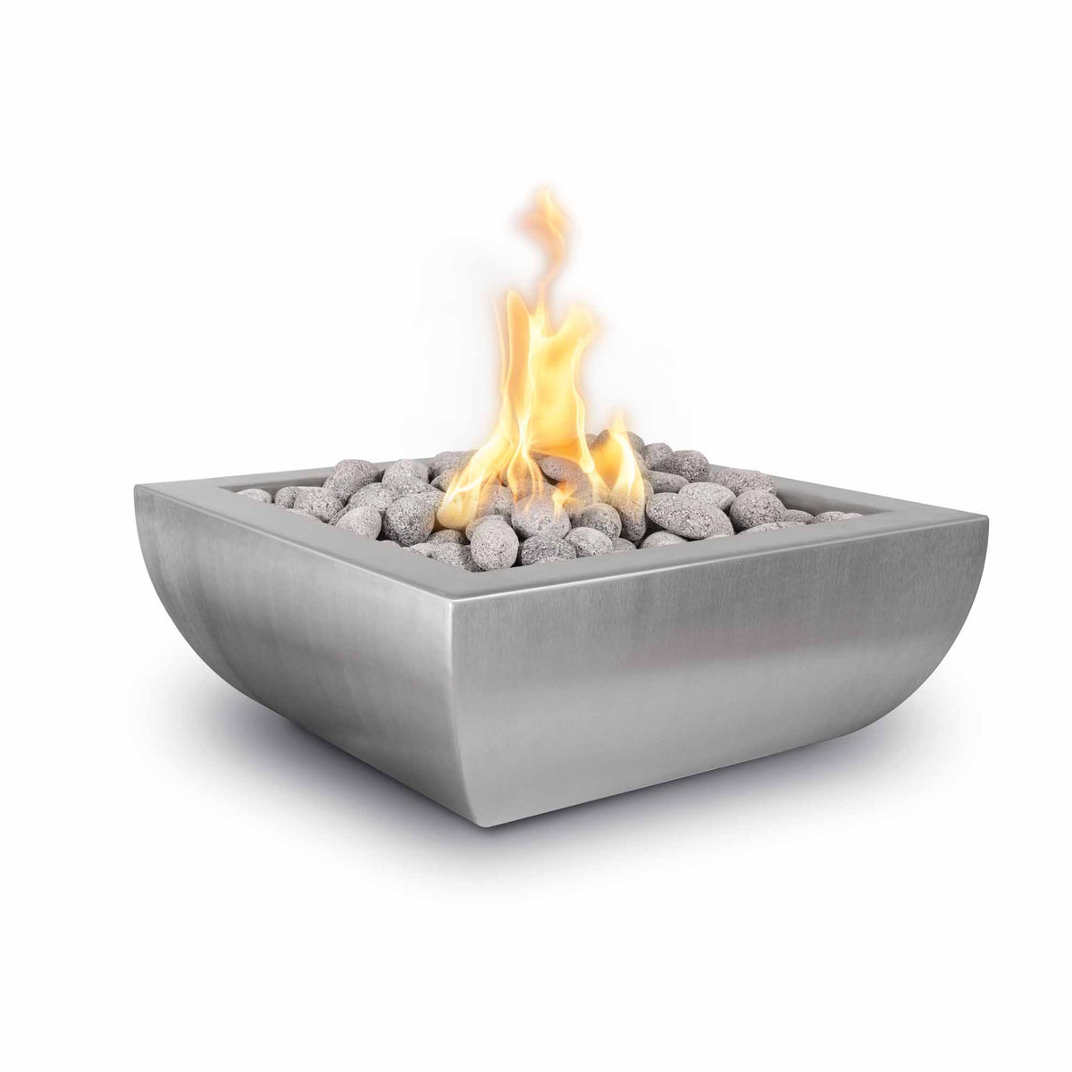 The Outdoor Plus Square Avalon Fire Bowl - Stainless Steel