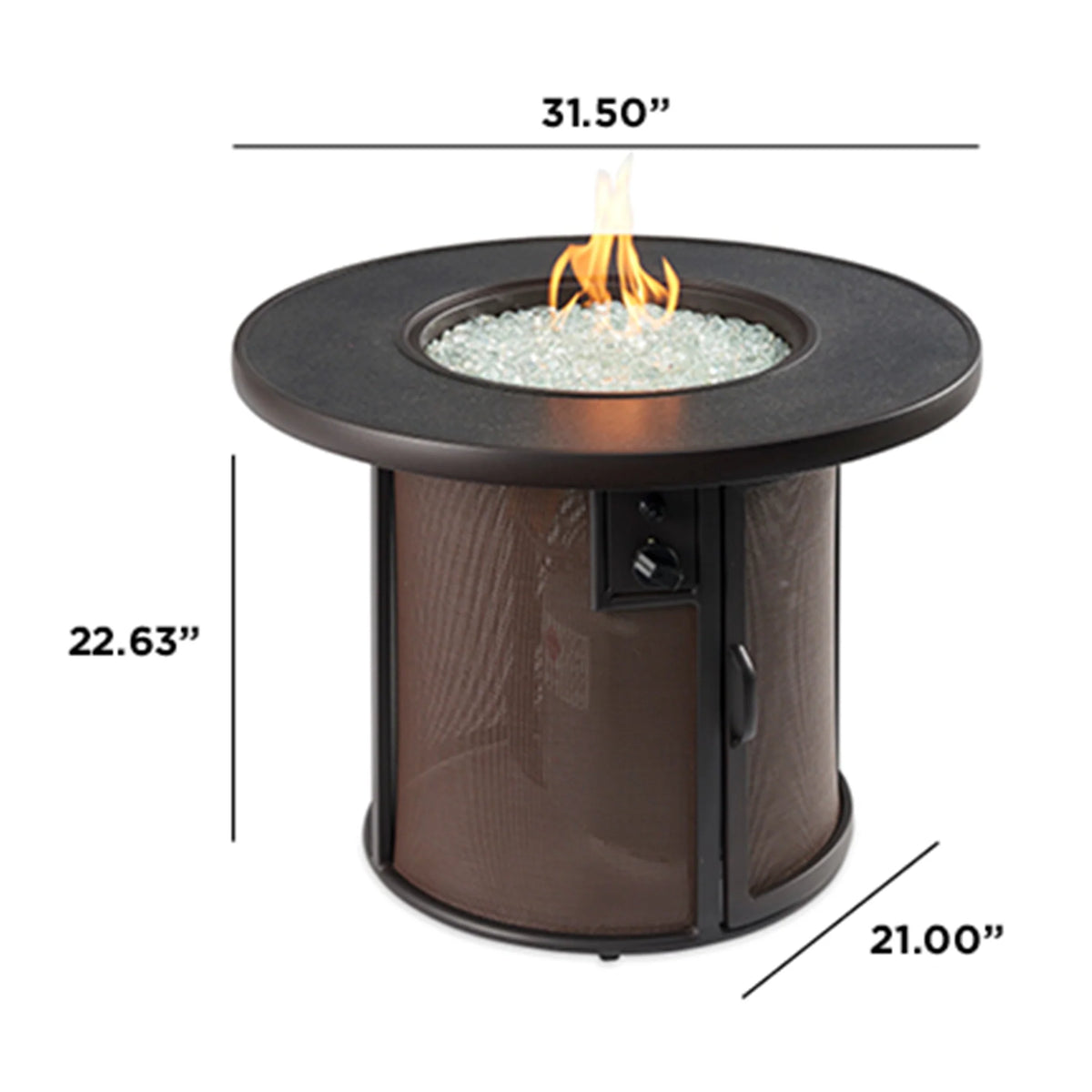 Outdoor GreatRoom Company Brown Stonefire Round Gas Fire Pit Table