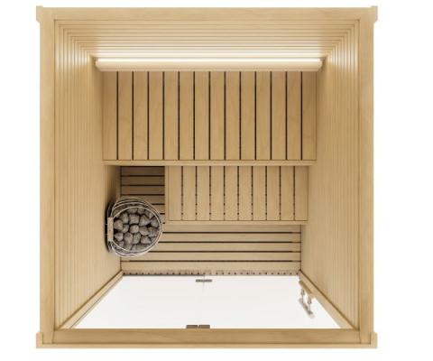 Auroom Cala 3-Person Glass Cabin Sauna Kit