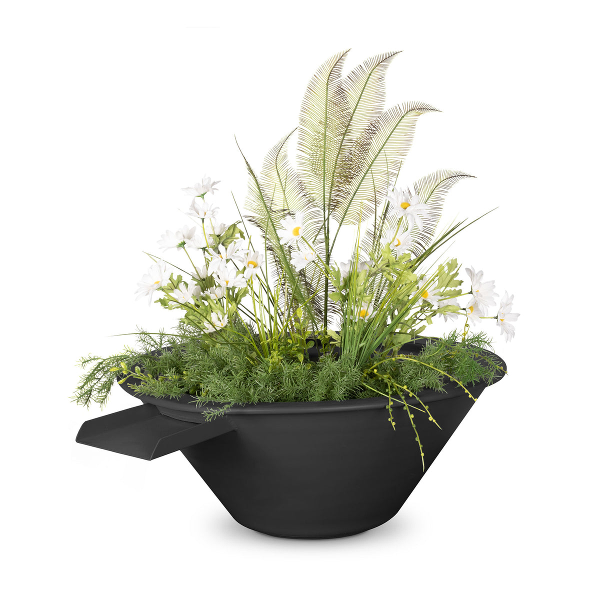 The Outdoor Plus Round Cazo Planter &amp; Water Bowl - Powder Coated Metal