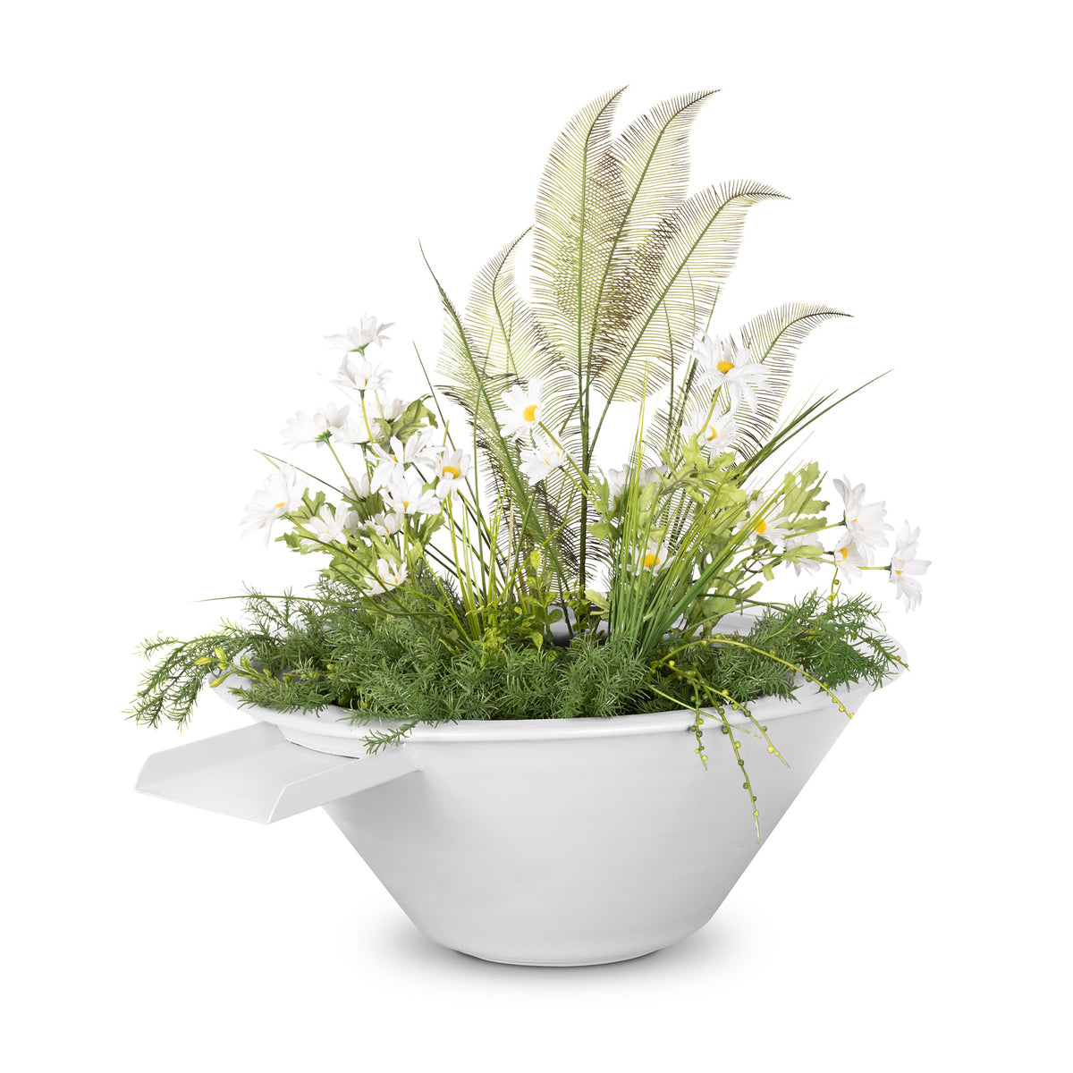 The Outdoor Plus Round Cazo Planter &amp; Water Bowl - Powder Coated Metal