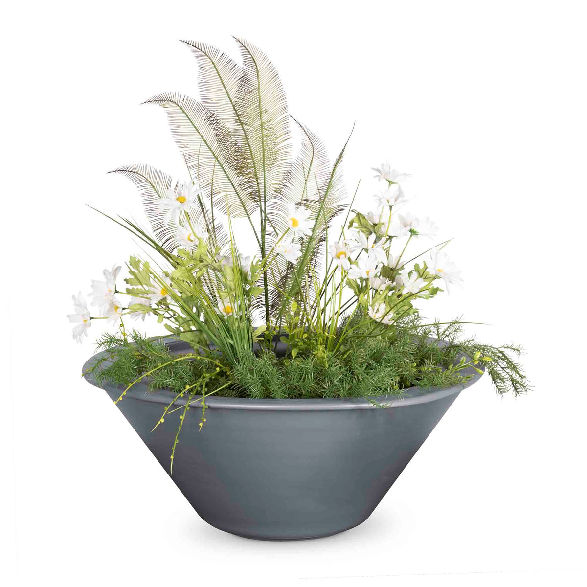 The Outdoor Plus Round Cazo Planter Bowl - Powder Coated Metal