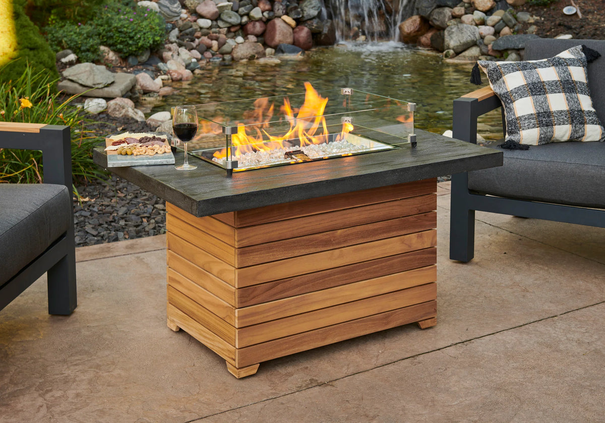 Outdoor GreatRoom Company Darien Rectangular Gas Fire Pit Table
