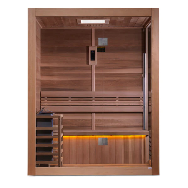 Golden Designs &quot;Hanko Edition&quot; 2 Person Indoor Traditional Sauna (GDI-7202-01) - Canadian Red Cedar Interior