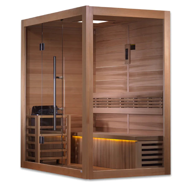 Golden Designs &quot;Forssa Edition&quot; 3 Person Indoor Traditional Sauna (GDI-7203-01) - Canadian Red Cedar Interior