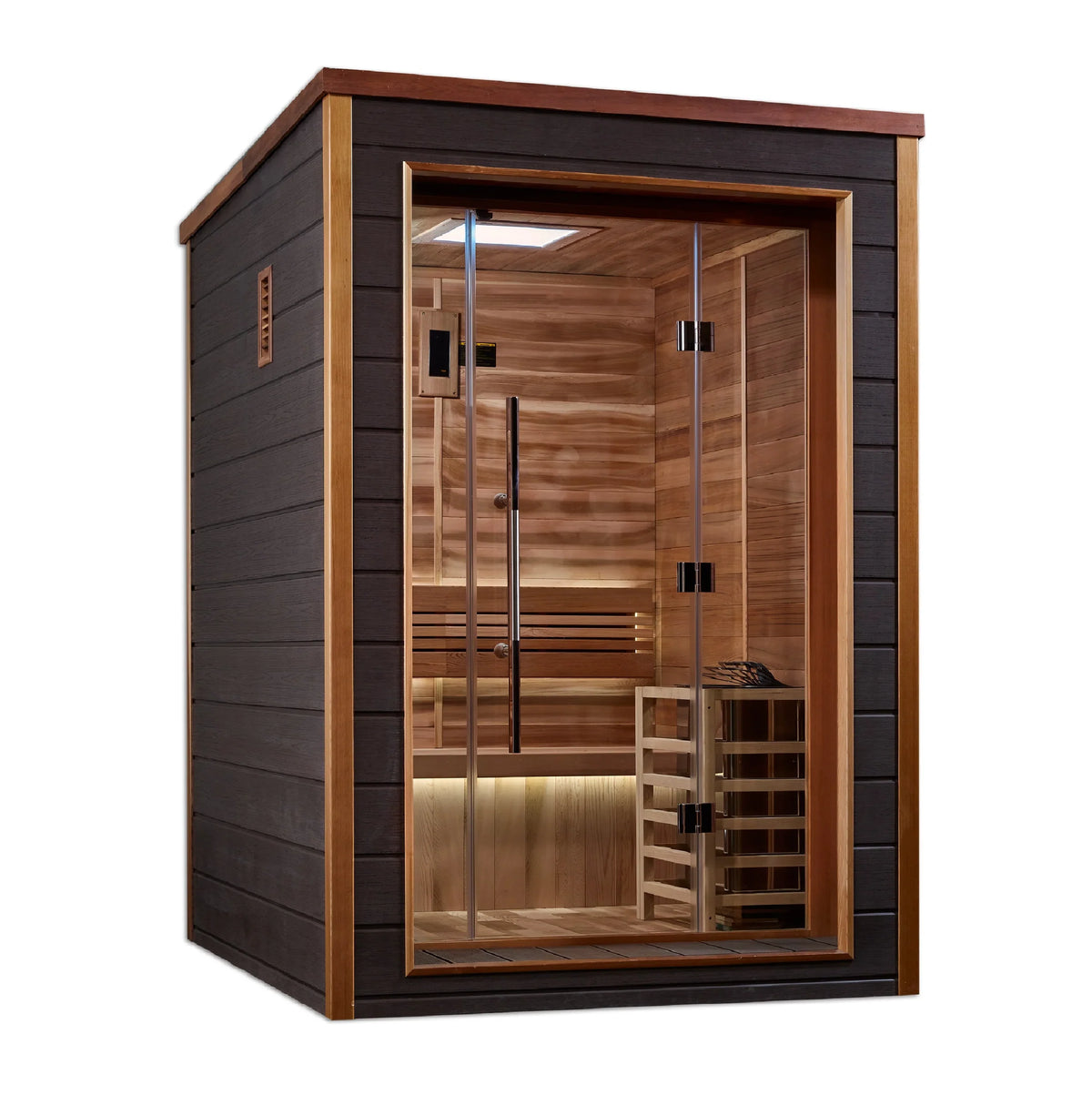 Golden Designs Varkaus 2-Person Outdoor Traditional Sauna (GDI-8502-01) - Canadian Red Cedar Interior