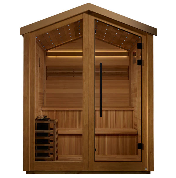 Golden Designs Kaarina 6-Person Outdoor Traditional Sauna (GDI-8506-01) - Canadian Red Cedar Interior