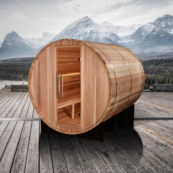 Golden Designs &quot;Klosters&quot; 6 Person Barrel Traditional Sauna -  Pacific Cedar