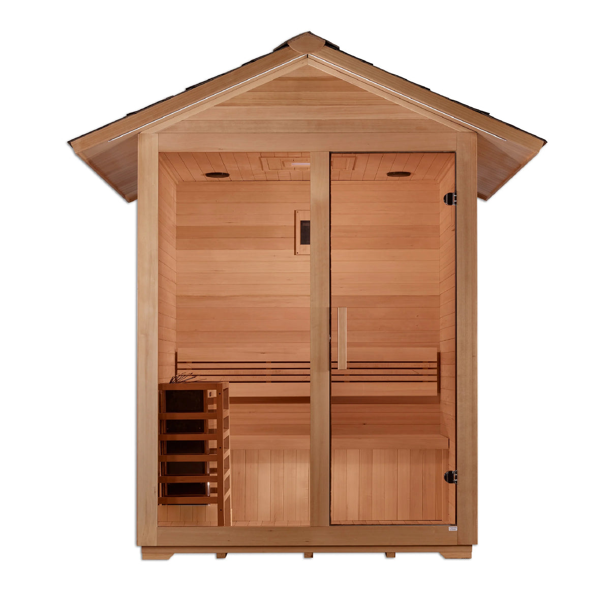 Golden Designs &quot;Arlberg&quot; 3 Person Traditional Outdoor Sauna -  Canadian Hemlock