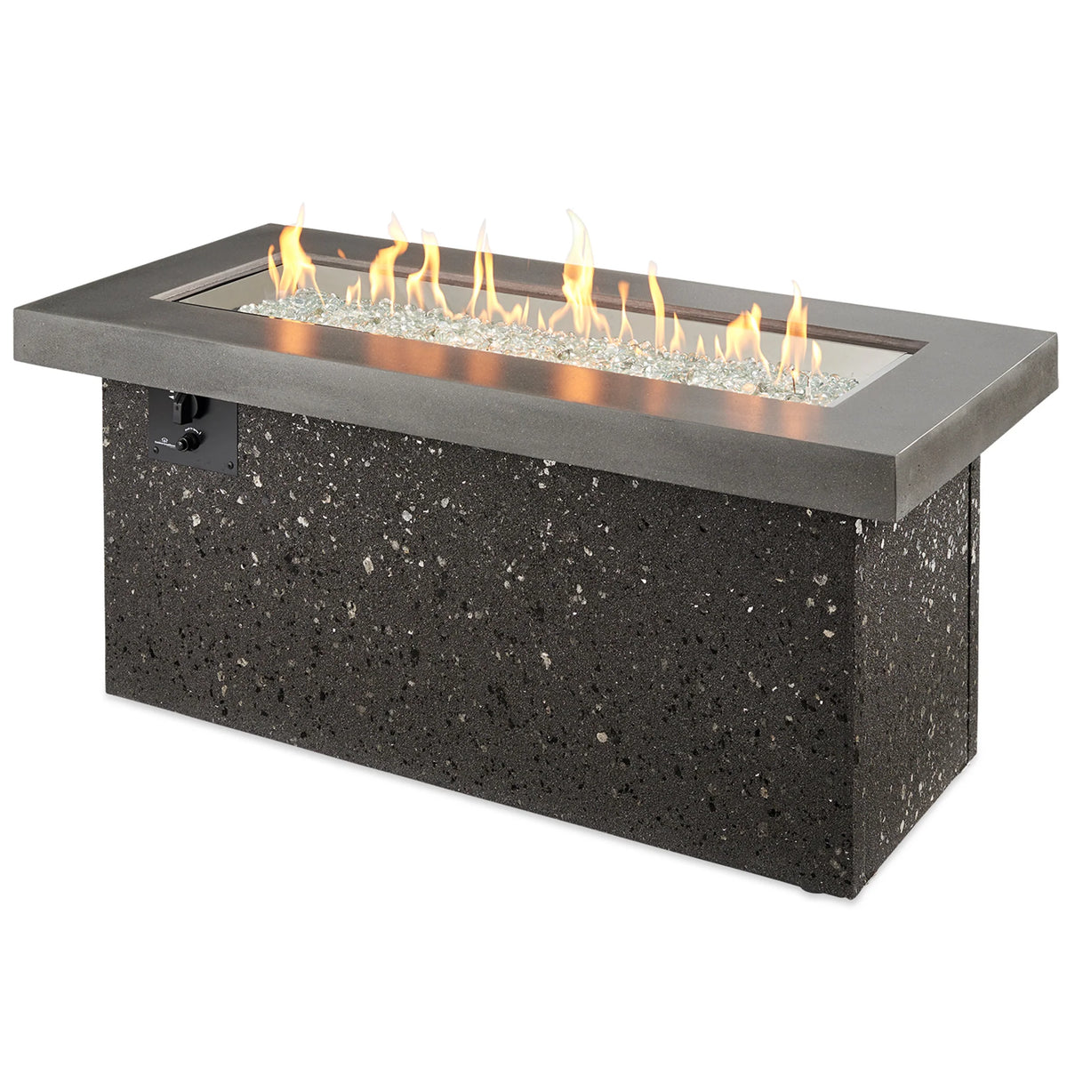 Outdoor GreatRoom Company Grey Key Largo Linear Gas Fire Pit Table