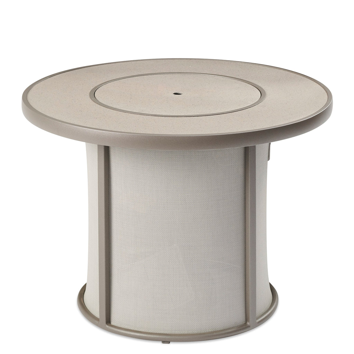 Outdoor GreatRoom Company Grey Stonefire Round Gas Fire Pit Table