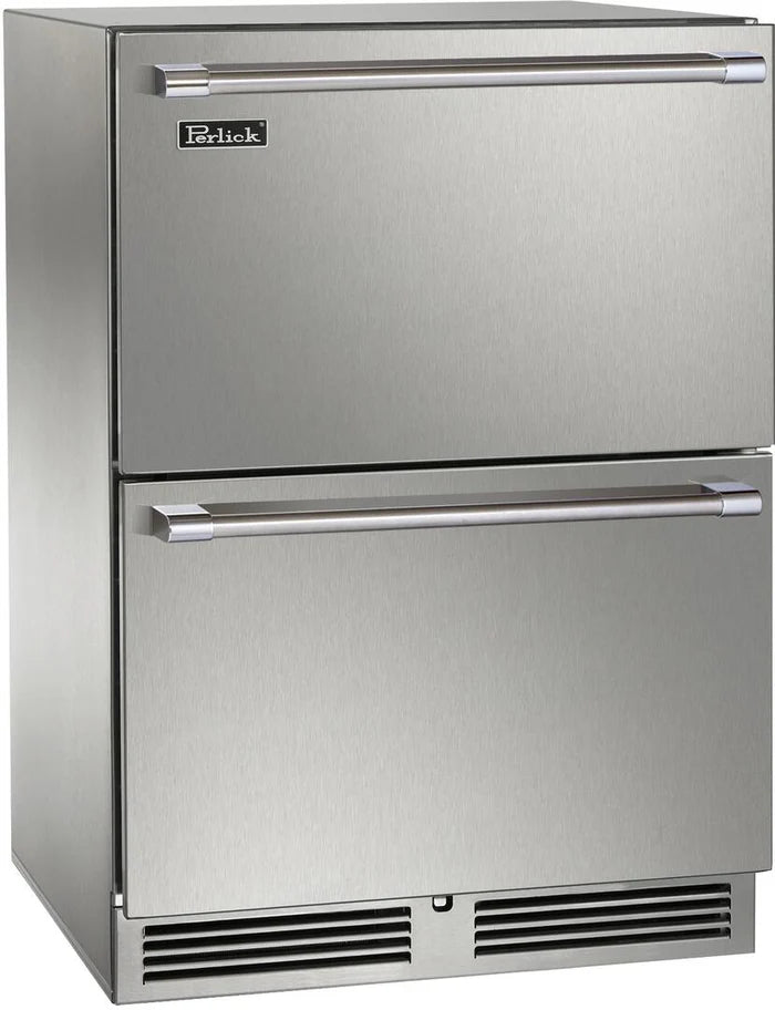 Perlick 24&quot; Signature Series Marine Grade Dual Zone Refrigerator/Freezer Drawers