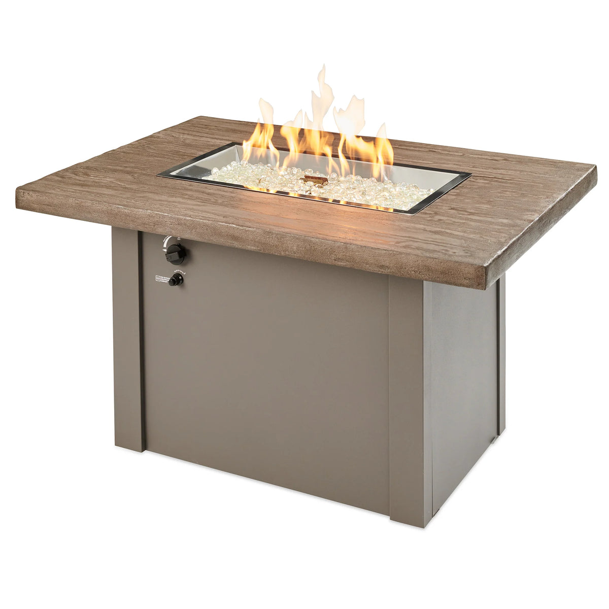 Outdoor GreatRoom Company Driftwood Havenwood Rectangular Gas Fire Pit Table