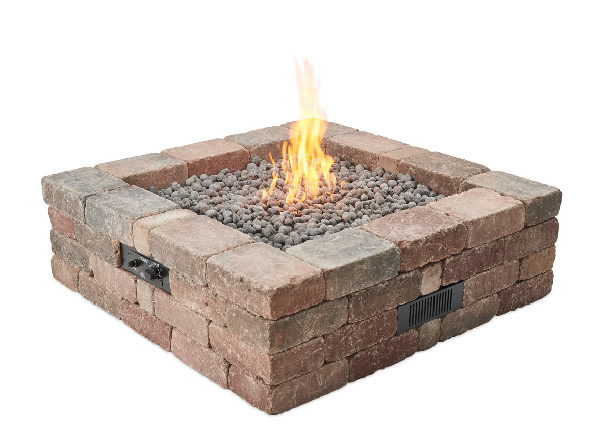 Outdoor GreatRoom Company Bronson Block Square Gas Fire Pit Kit