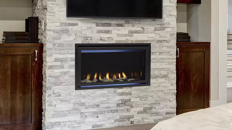Majestic Jade Series Single-Sided Direct Vent Linear Gas Fireplace with IntelliFire Touch Ignition System