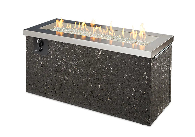 Outdoor GreatRoom Company Stainless Steel Key Largo Linear Gas Fire Pit Table