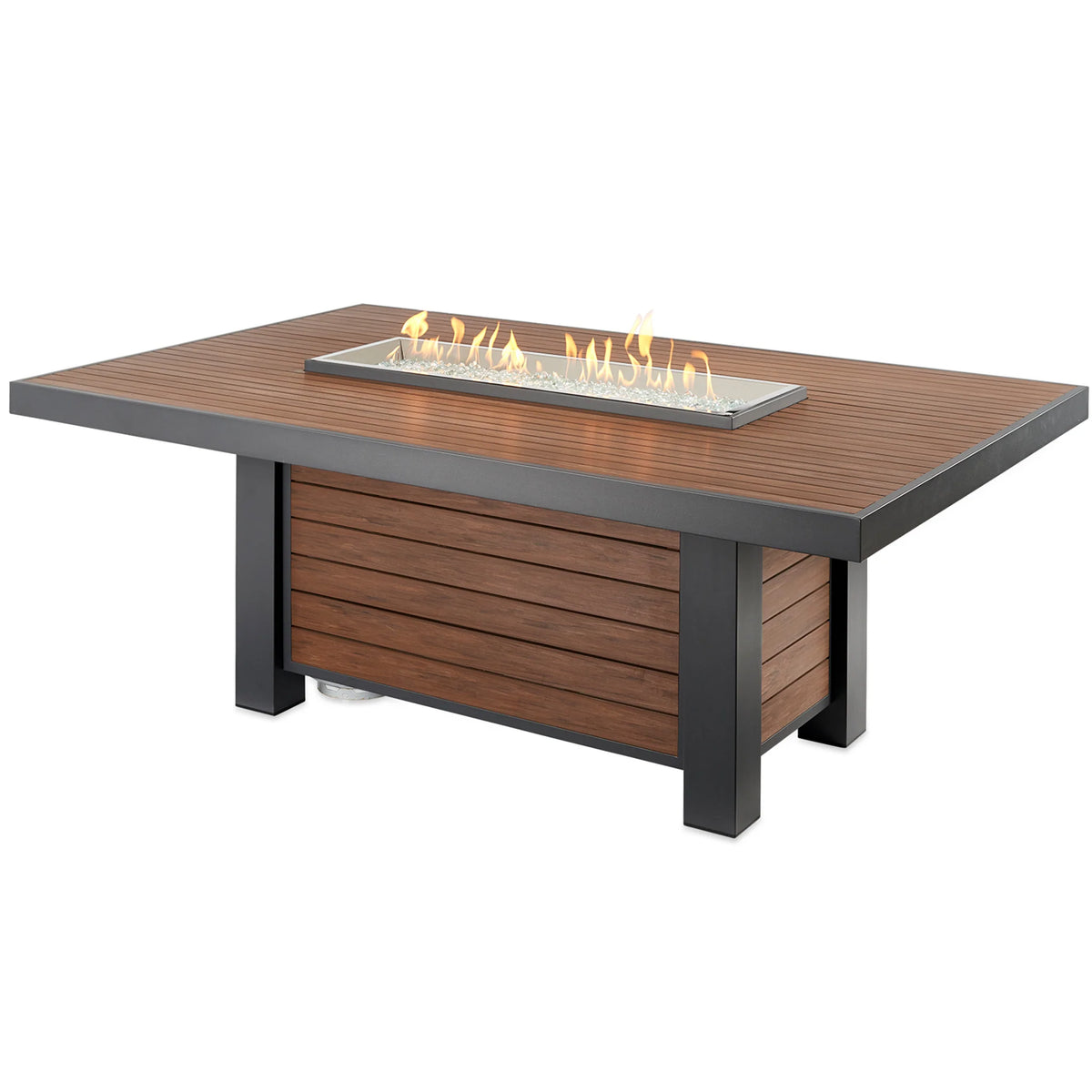 Outdoor GreatRoom Company Kenwood Linear Dining Height Gas Fire Pit Table
