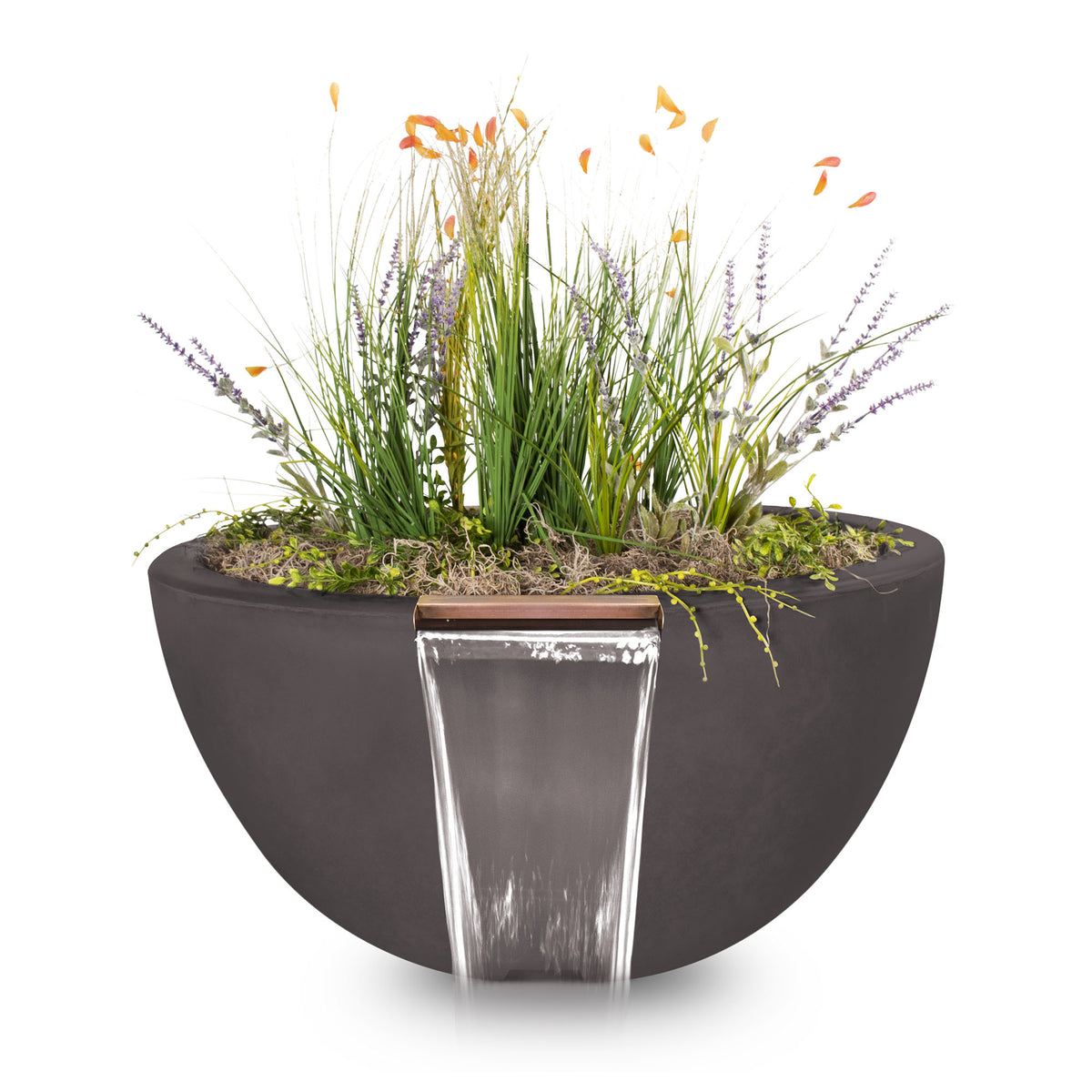 The Outdoor Plus Round Luna Planter &amp; Water Bowl - GFRC Concrete