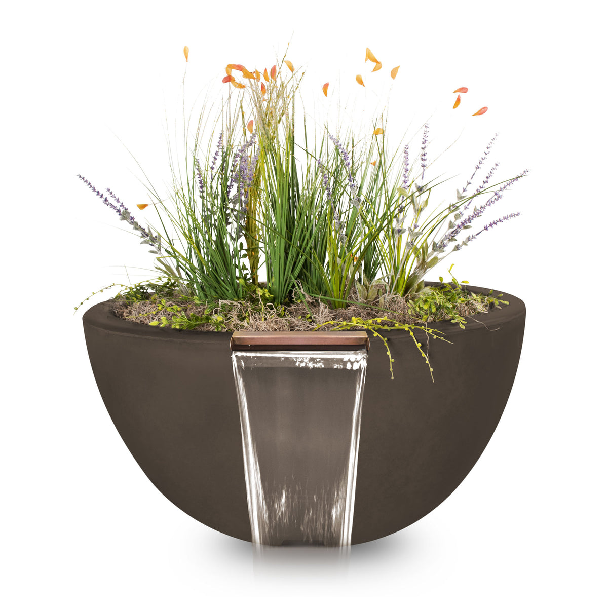 The Outdoor Plus Round Luna Planter &amp; Water Bowl - GFRC Concrete