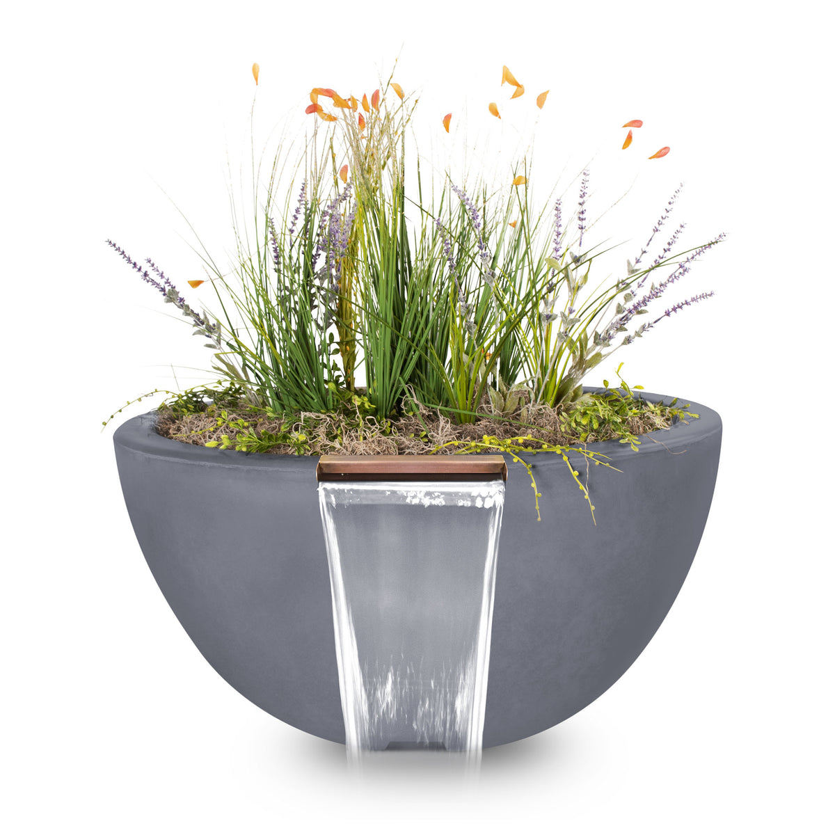 The Outdoor Plus Round Luna Planter &amp; Water Bowl - GFRC Concrete