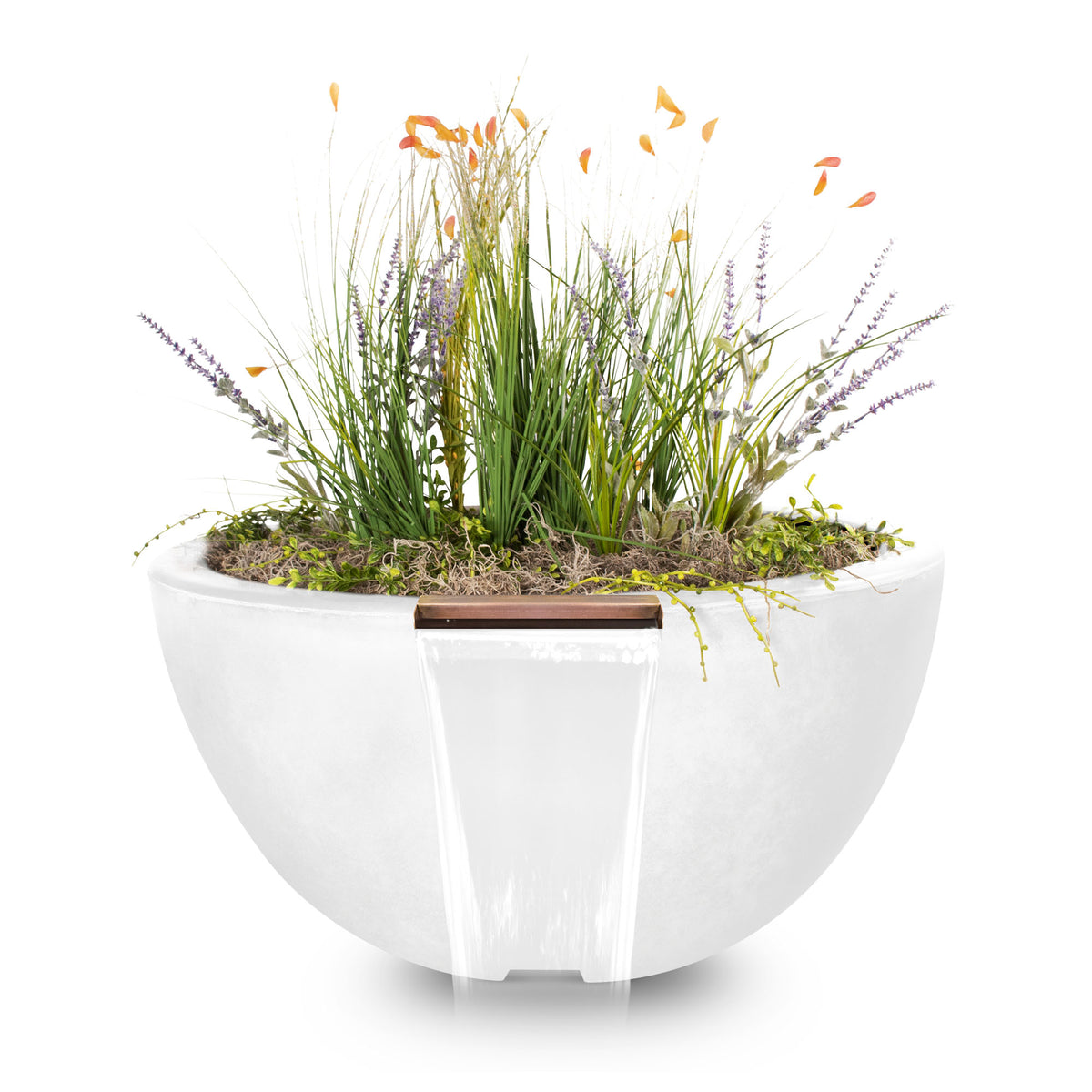 The Outdoor Plus Round Luna Planter &amp; Water Bowl - GFRC Concrete