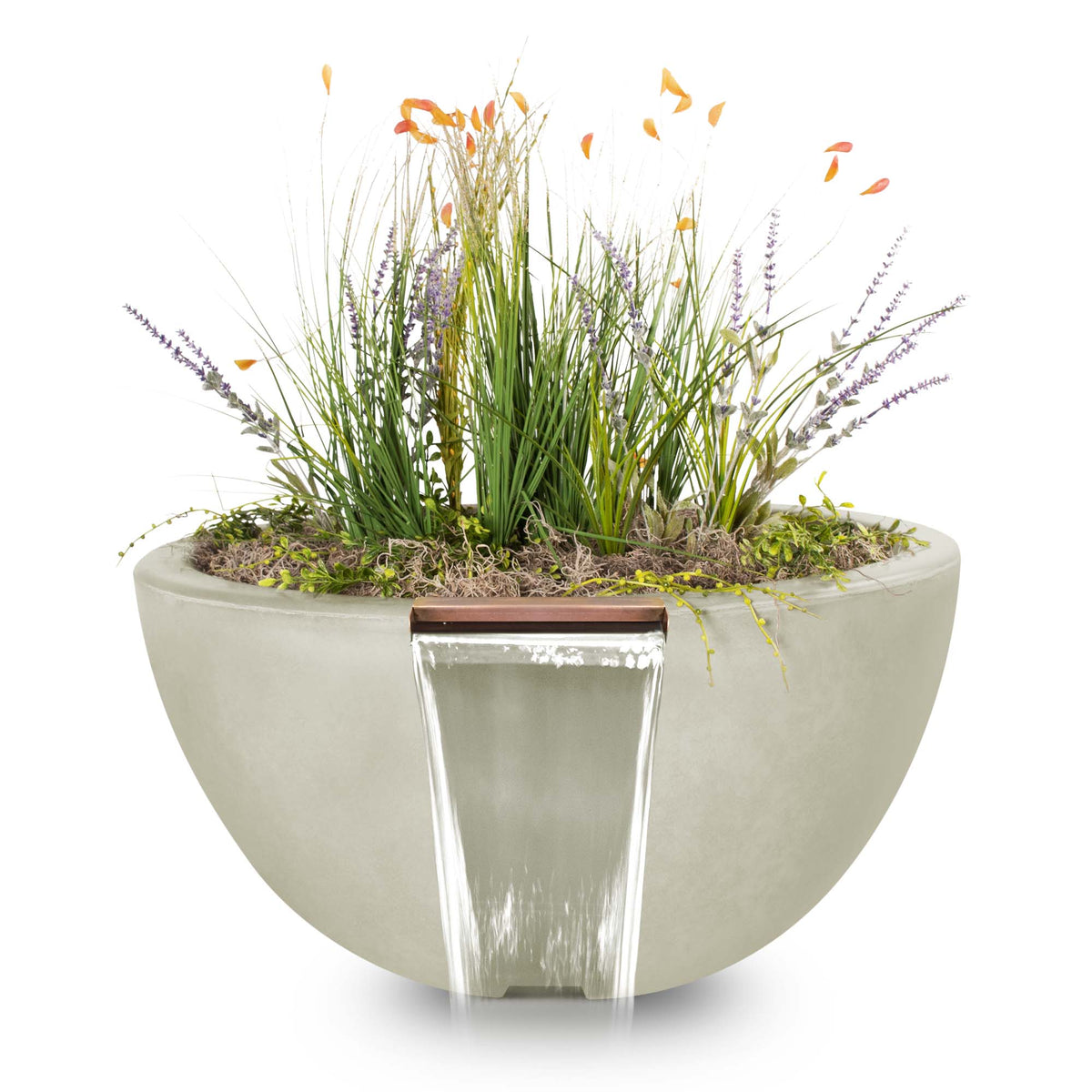 The Outdoor Plus Round Luna Planter &amp; Water Bowl - GFRC Concrete