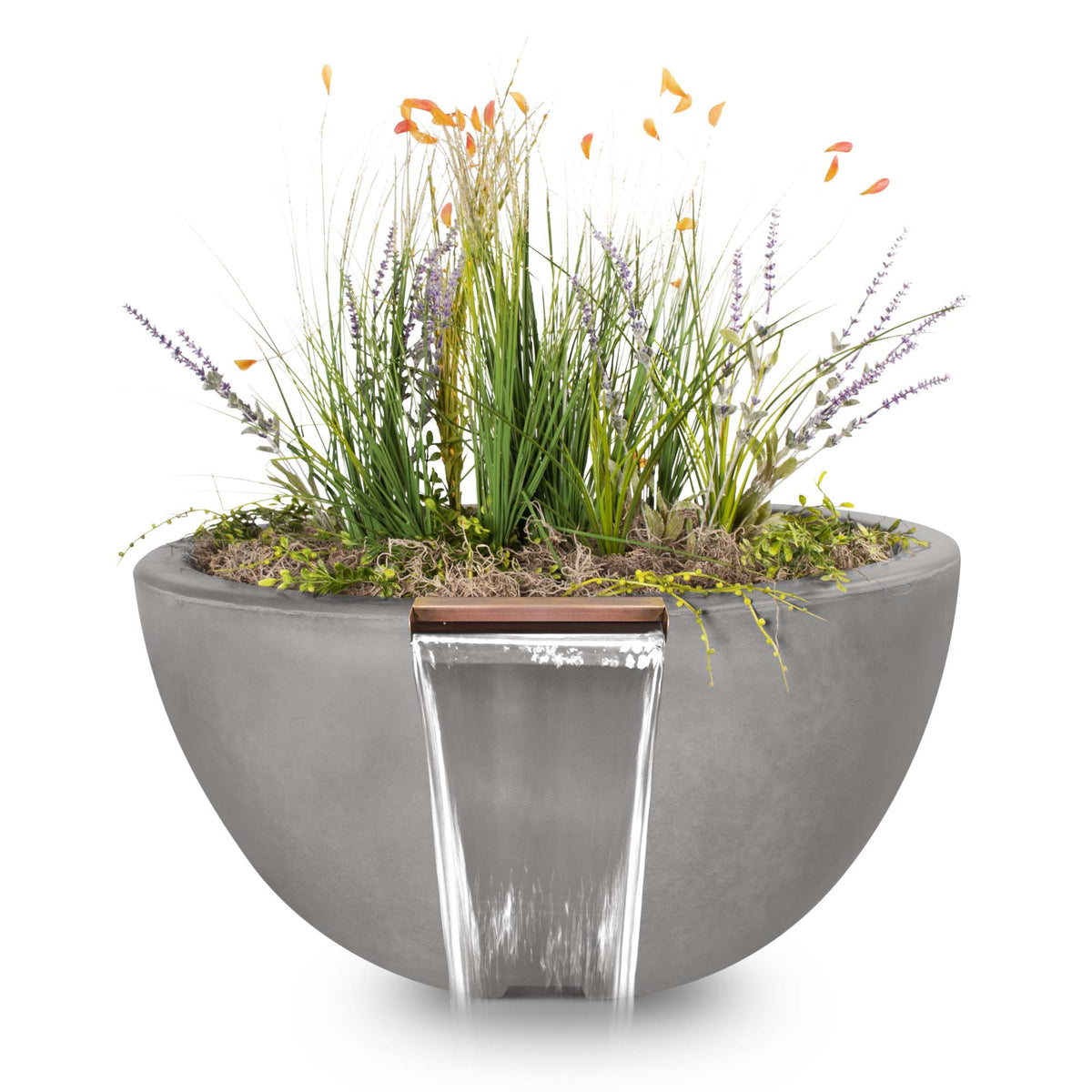 The Outdoor Plus Round Luna Planter &amp; Water Bowl - GFRC Concrete