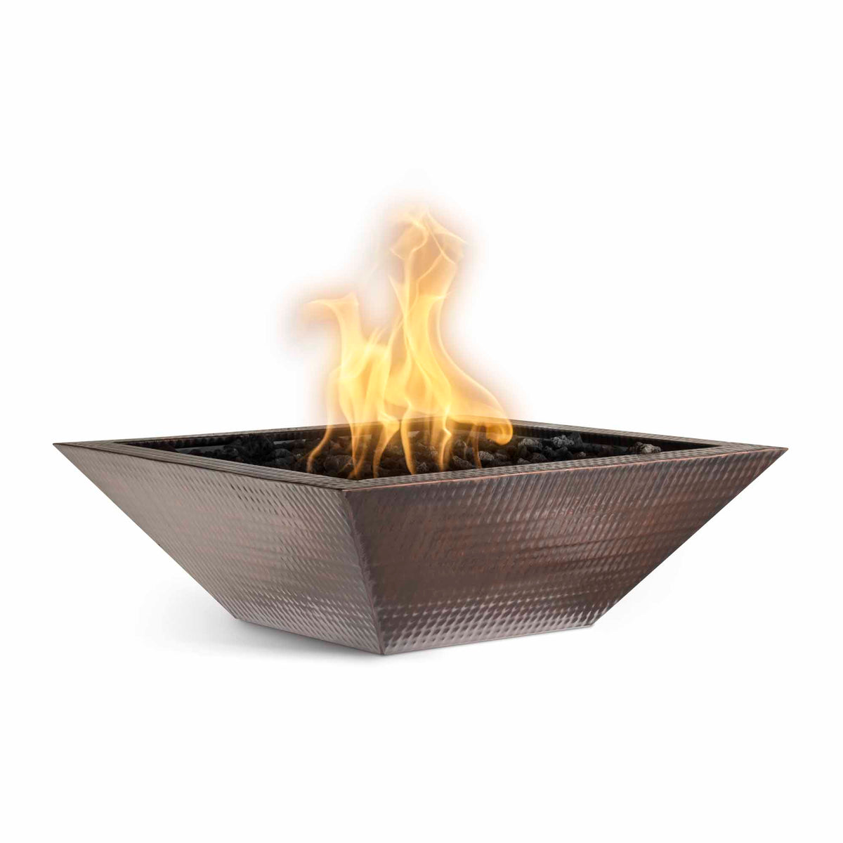 The Outdoor Plus Square Maya Fire Bowl - Hammered Copper