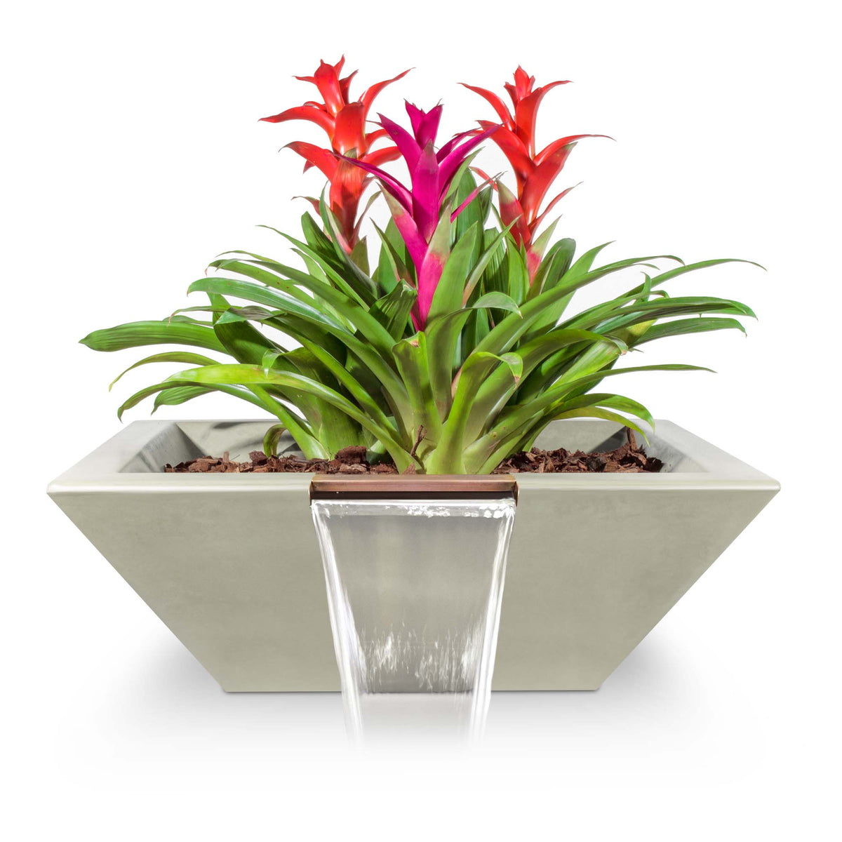 The Outdoor Plus Square Maya Planter &amp; Water Bowl - GFRC Concrete