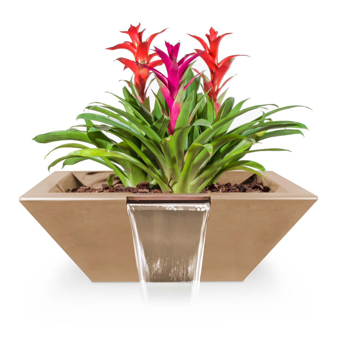 The Outdoor Plus Square Maya Planter &amp; Water Bowl - GFRC Concrete