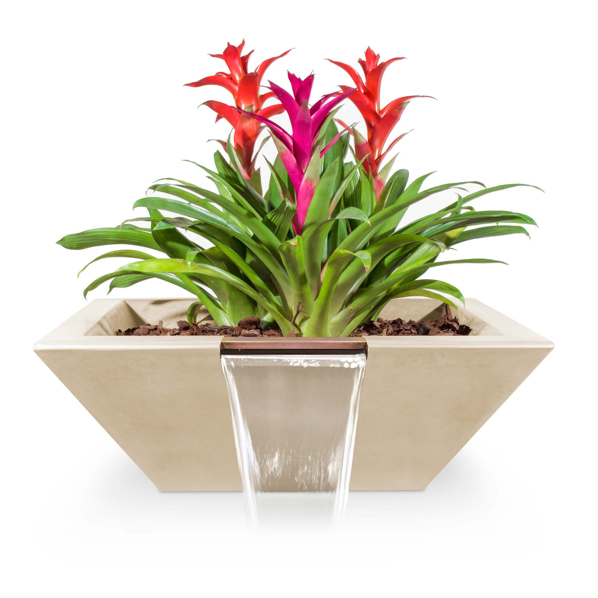 The Outdoor Plus Square Maya Planter &amp; Water Bowl - GFRC Concrete