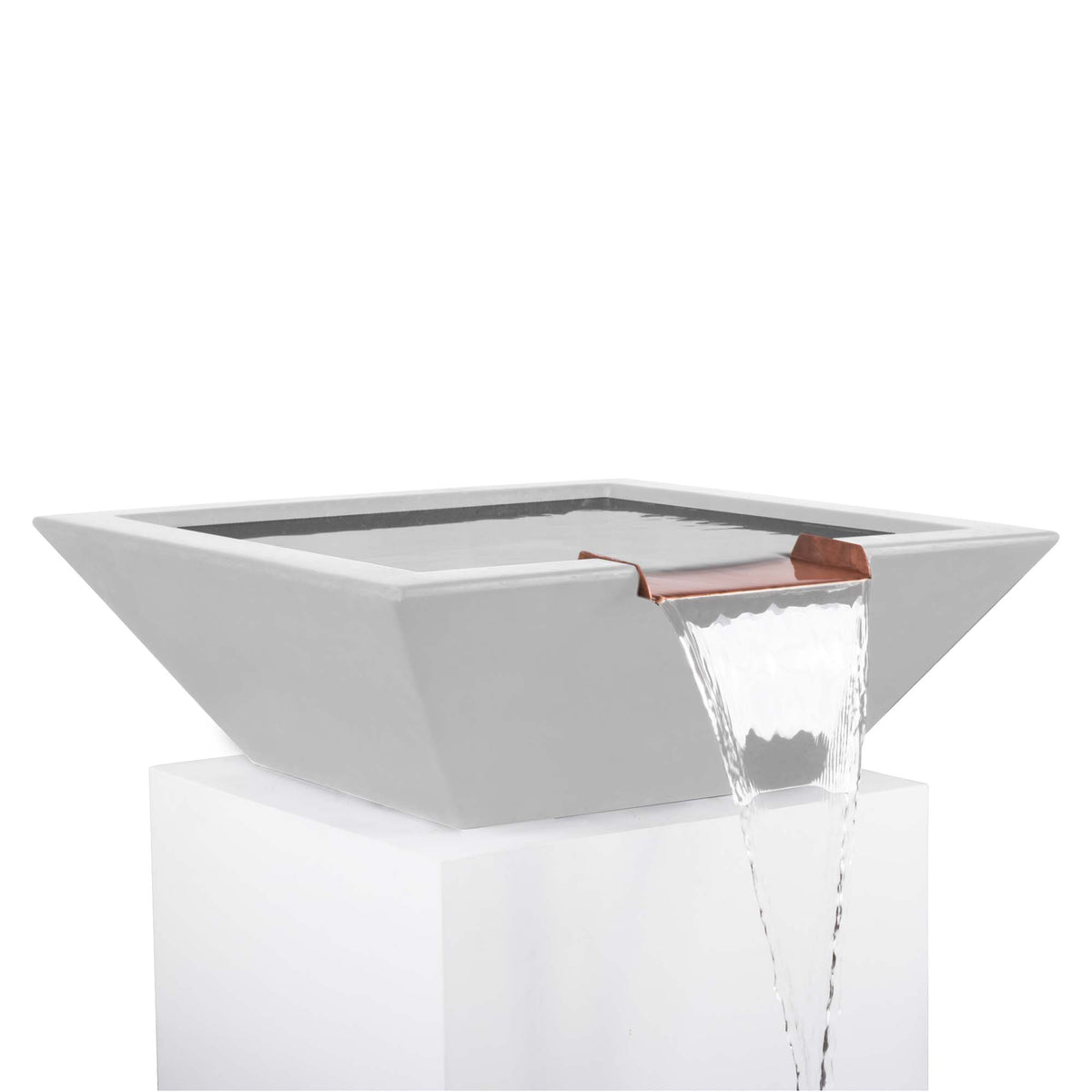 The Outdoor Plus Square Maya Water Bowl - GFRC Concrete