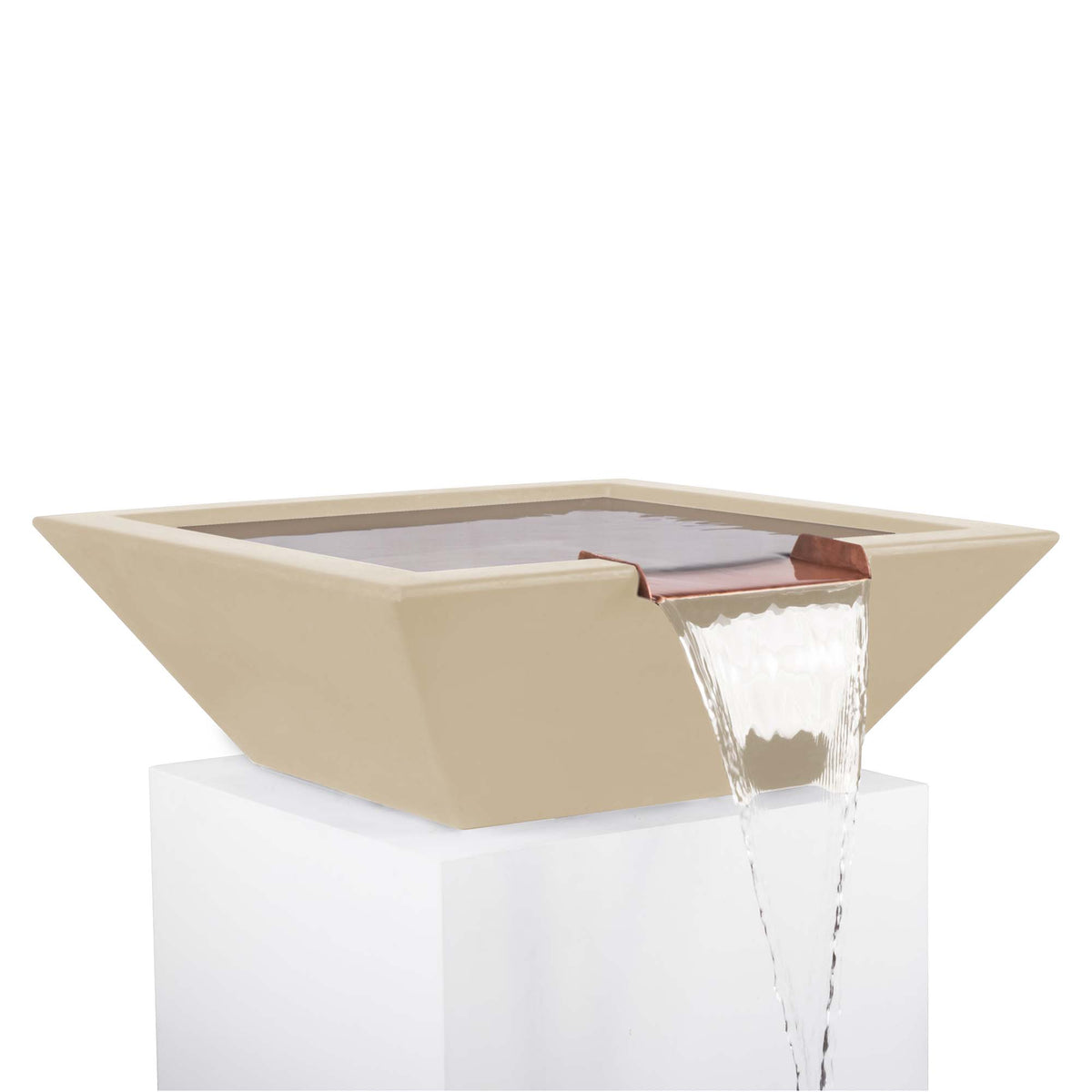 The Outdoor Plus Square Maya Water Bowl - GFRC Concrete