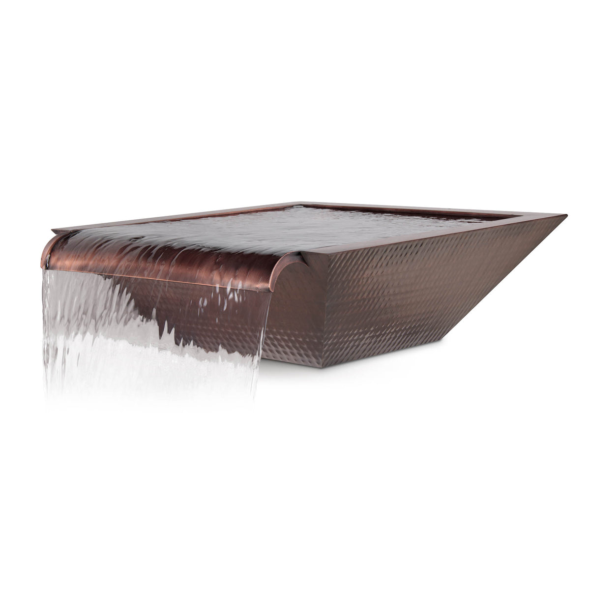 The Outdoor Plus Maya Hammered Copper Water Bowl - Wide Spillway