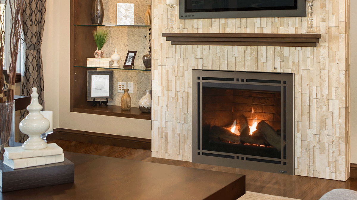 Majestic Meridian Series Single-Sided Direct Vent Traditional Gas Fireplace with IntelliFire Touch Ignition System