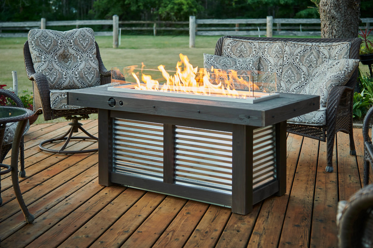 Outdoor GreatRoom Company Denali Brew Linear Gas Fire Pit Table
