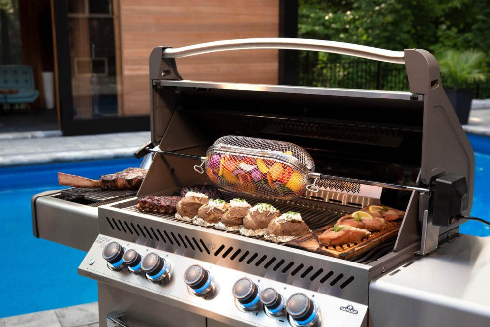Napoleon Prestige 665 Stainless Steel Gas Grill With Infrared Side and Rear Burners