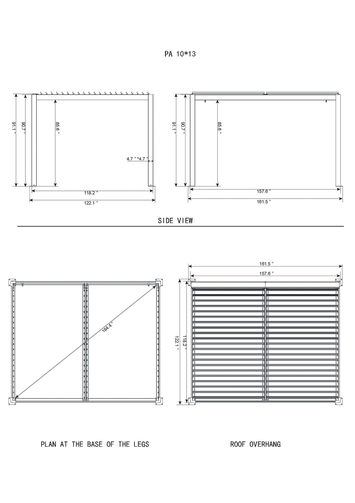 Gazebo Penguin Vikos Aluminum Stand Alone Pergola