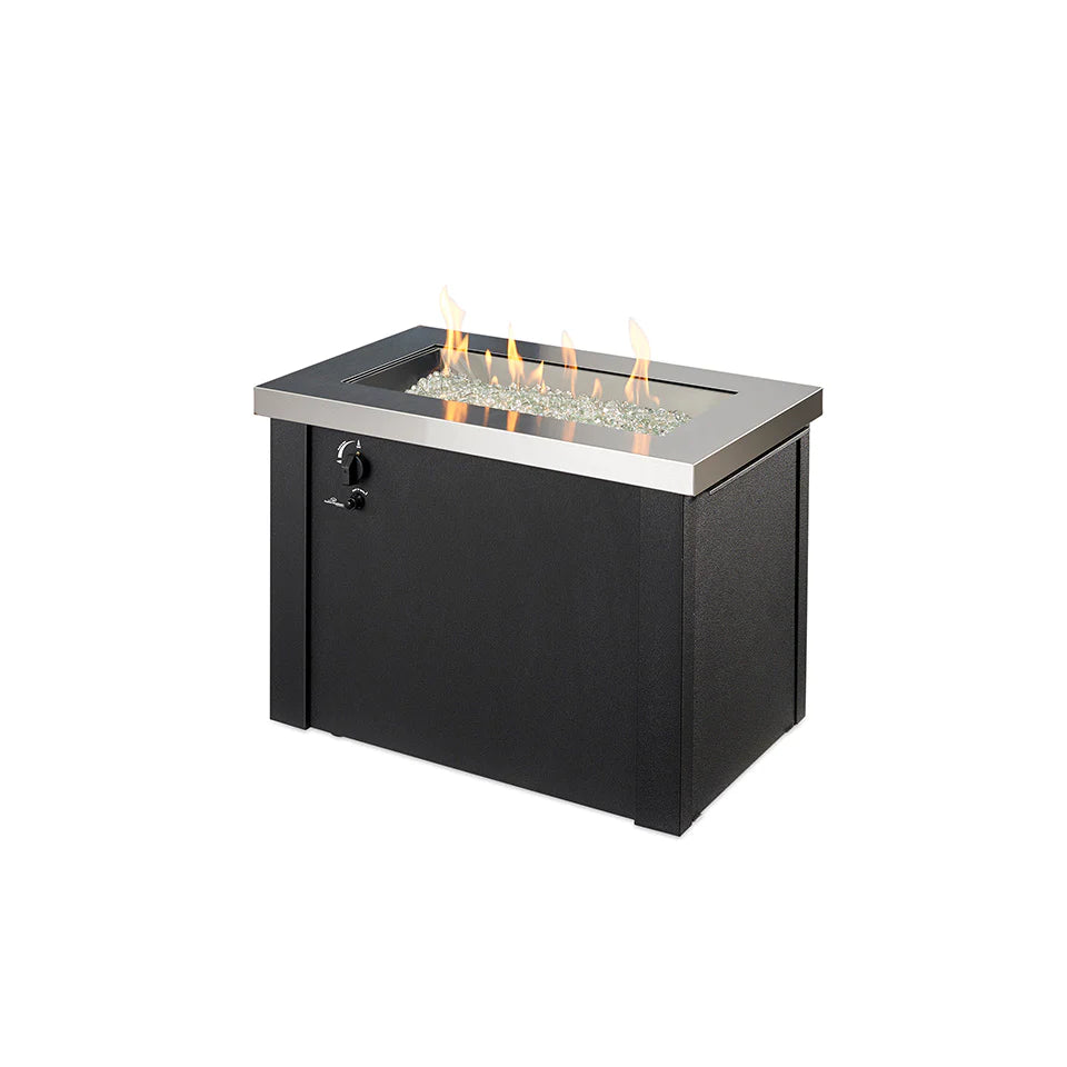 Outdoor GreatRoom Company Stainless Steel Providence Rectangular Gas Fire Pit Table