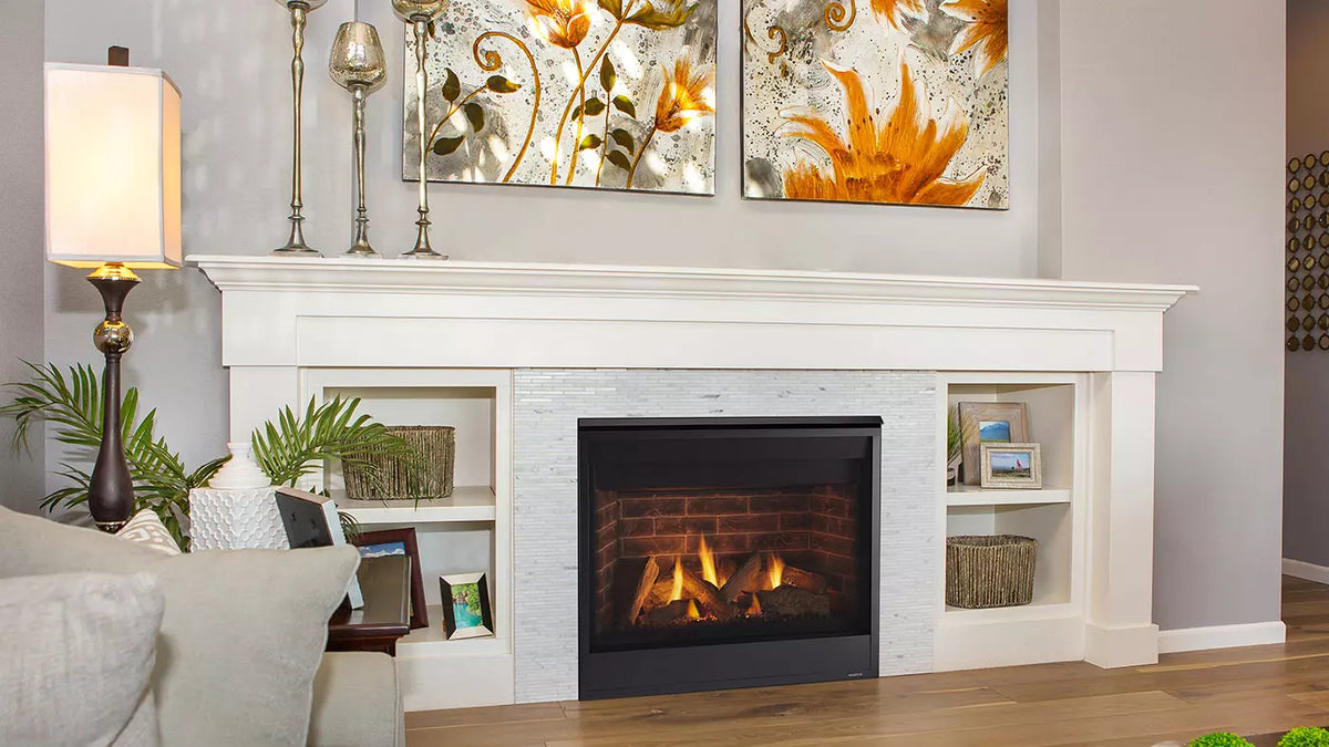 Majestic Quartz Platinum 36&quot; Single-Sided Direct Vent Gas Fireplace with IntelliFire Touch Ignition System